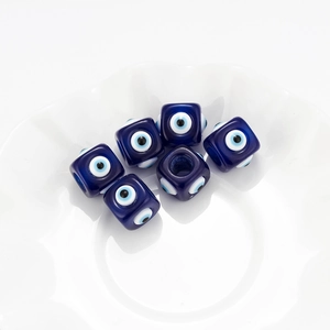 Blue square Evil Eye beads for DIY jewelry making of bracelets and necklaces