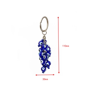 Blue Evil Eye pendant wall hanging and car charm accessory with lucky protection beads