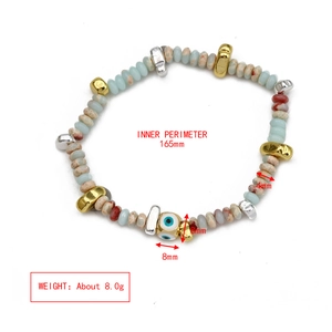 Detail of beaded evil eye bracelet with 165mm circumference and 8g lightweight design