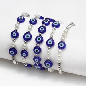 Copper Bead Evil Eye Bracelet For Women Men Ethnic Turquoise Style Beaded Bracelet Bohemian Jewelry Nazar Amulet Gift