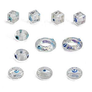 Handmade DIY Jewelry Accessories Evil Eye Glass Beads Faceted Crystal Charms Geometric Shapes For Necklace Bracelet Making Craft Supplies