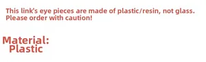 Detail showing high-quality plastic and resin material specifications for eye beads