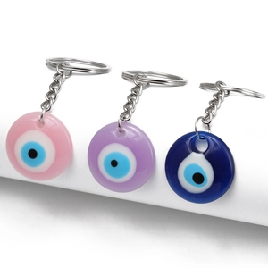 Turkish Blue Evil Eye Keychain Plastic Enamel Lucky Eye Charm Pendant Key Ring For Travel Souvenir Daily Decoration Unisex