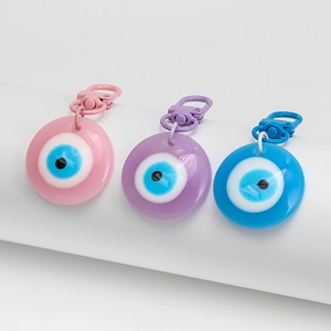 Vintage Evil Eye Resin Keychain Lucky Charm Round Enamel Alloy Key Ring For Bag Decoration Women Men Daily Jewelry Gift