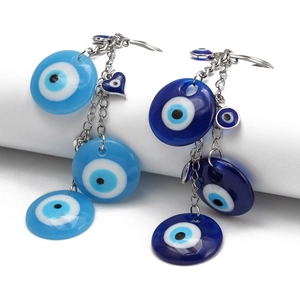 Evil Eye Keychain Blue Nazar Amulet Bead Charm Tassel Keychain For Women Men Lucky Protection Jewelry Bag Hanging Ornament