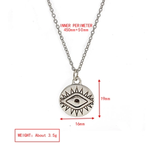 Specifiche delle dimensioni per collana malocchio con ciondolo da 19mm per 16mm