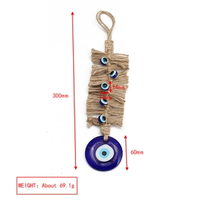 Detailed technical diagram of Evil Eye wall hanging with 300mm length and 60mm eye diameter