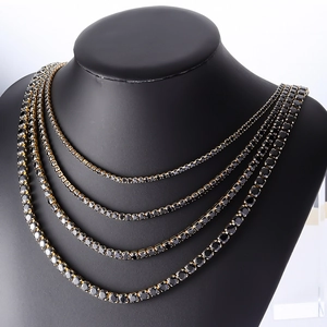 Luxus Kupfer Zirkonia Tenniskette Halskette Für Herren Damen Hip Hop Stil Minimalistisch Glänzend Reihe Inlaid Schmuck Zubehör