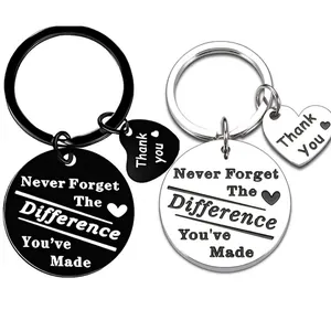 Porte-clés Inspirant en Acier Inoxydable Gravé avec Pendentif Cœur Cadeau pour Collègues Enseignants Mentor Bijoux