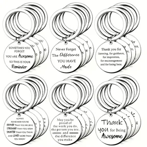 24-piece bulk appreciation keychains set with motivational quotes for team coworkers