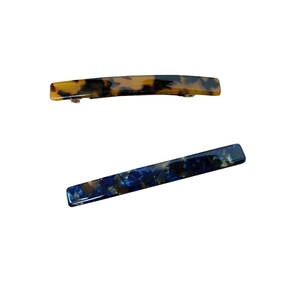 Minimalist leopard print and marble acetate spring hair clips for elegant ponytails