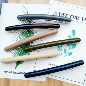 Lot de 6 barrettes à cheveux minimalistes brillantes aux tons Morandi avec clips en métal