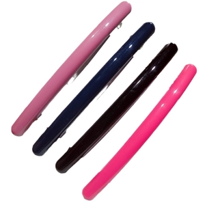 Lot de quatre pinces à cheveux Morandi colorées en rose, bleu marine, brun et rose