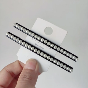 Korean Style Minimalist Black Hair Clip Elegant Faux Artificial Pearl Barrette For Women Daily Office Hair Decoration Accessories