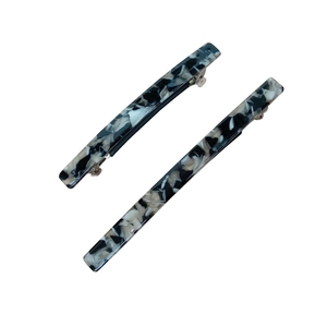 Elegant Acetate Hair Clip For Women Minimalist Marble Pattern Bar Barrette Geometric Handmade Spring Clip Daily Hair Accessories