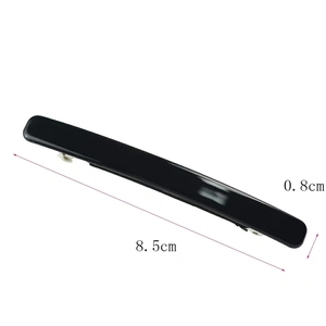 Minimalist Black Cellulose Acetate Hair Clip For Women Glossy Simple Rectangular Spring Clip Daily Fashion Hair Accessories