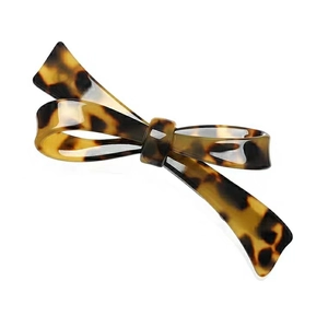 Handmade Acetate Bow Knot Hair Clip Vintage Tortoise Shell Bowknot Spring Clip Elegant Hair Accessories For Women Everyday