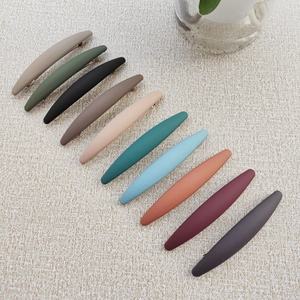 Large Matte Frosted Hair Clip Simple Retro Morandi Color Spring Clip For Women Long Arc Shape Fashion Hair Accessories
