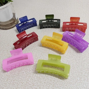 Elegant Acrylic Jelly Color Rectangular Hollow Hair Claw Clip For Women Korean Style Simple Large Geometric Styling Accessory