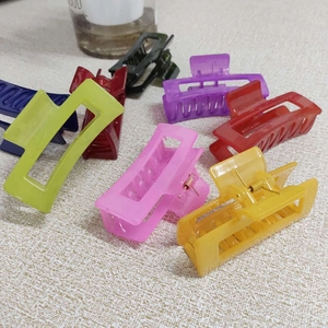 Elegant square jelly hair claw clips in various colors for stylish women hairstyles