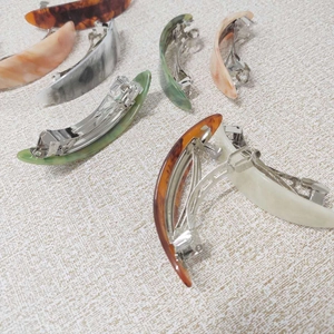 French marble pattern acetate spring hair clips in various elegant vintage colors