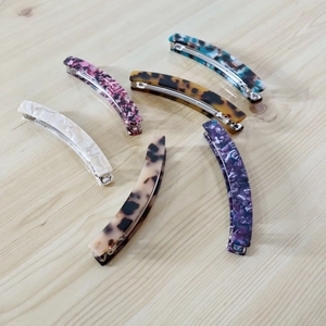 Französischer Stil Acetat Bananenspange Vertikaler Pferdeschwanz Halter Leopard Marmormuster Haarschmuck Für Damen