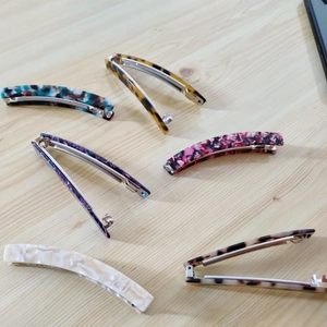 6er-Set elegante Bananen-Haarclips mit Schildpatt- und Marmormuster für Damenfrisuren