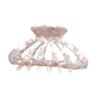 French retro 9cm marble textured acetate hair claw clip with elegant marbling effect