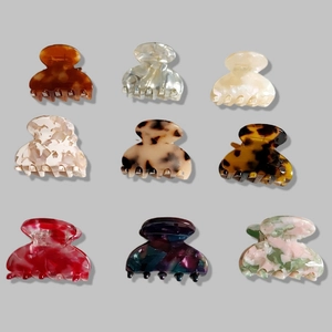 French Style Cellulose Acetate Leopard Print Hair Claw Clip Small Tortoiseshell Floral Pattern Mini Hair Clips For Women