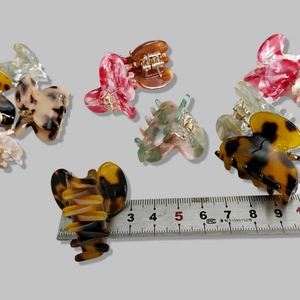 Set of 2.5cm small butterfly acetate hair claws in various leopard and floral patterns