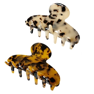 French Vintage Acetate Leopard Print Hair Claw Large Elegant Tortoiseshell Hair Clip For Women Stylish Retro Hair Accessories