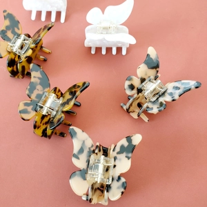 Pince à Cheveux Papillon en Acétate Faite à la Main Élégante Coréenne INS Écaille Accessoire Cheveux pour Femmes