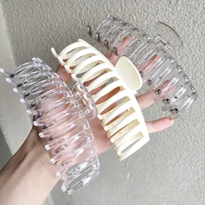14cm Large Hair Claw Clip For Women Plastic Resin Shark Clip For Thick Hair Ins Style Korean Fashion Hair Styling Accessory
