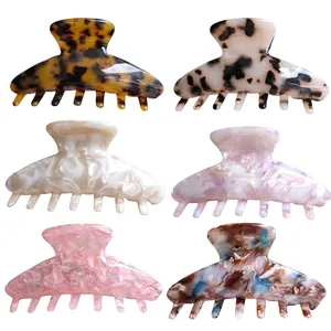 Elegant Cellulose Acetate Hair Claw Clip French Style Marble Tortoiseshell Pattern Hair Clip Handmade Hair Accessories For Women