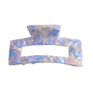 10cm large square leopard print hair claw clip with colorful marble pattern