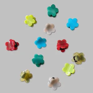 Mini Pinces à Cheveux Fleur en Acétate Petites Épingles à Cheveux Florales pour Femmes Filles Style Coréen Pinces à Cheveux Accessoires
