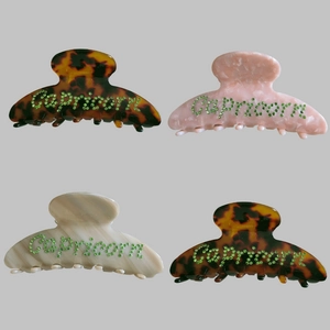 Große Celluloseacetat Haarklammer Steinbock Sternzeichen Grüne Strass Shark Clip Damen Mode Haarstyling Zubehör