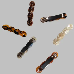 Barrettes à cheveux françaises en acétate torsadé aux motifs écaille et marbre