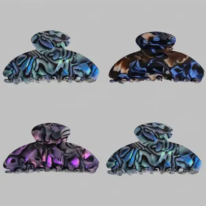 French Vintage Acetate Hair Claw Clip Large Marble Texture Shark Clip Elegant Strong Hold Styling Accessory For Women