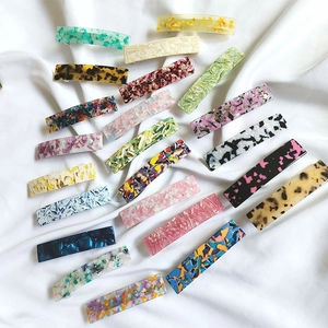 French Acetate Marble Pattern Large Spring Hair Clips Rectangular Barrettes Minimalist Fashion Hair Accessories For Women