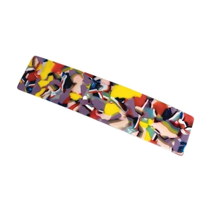 Large acetate French barrette with vibrant colorful marble pattern for women hair style