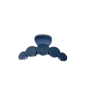 Minimalist matte dark blue claw clip with five-segment circular arch design for women