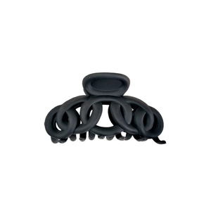 French minimalist matte black chain design hair claw clip for elegant updo hairstyles