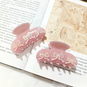 Französischer Stil Rosa Schleife Haarklammer Acetat Strass Besetzt Süßer Haar Schmuck Für Damen Tägliches Haarstyling