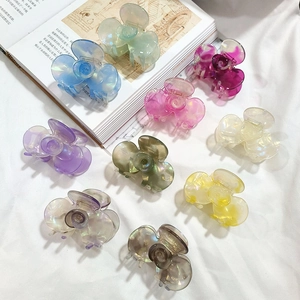 French Style Floral Hair Claw Acetate Iridescent Artificial Pearl Flower Hair Clip For Women Girl Elegant Hair Accessory