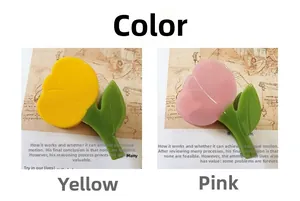 Détails de pinces à cheveux tulipes françaises en acétate jaune et rose élégantes