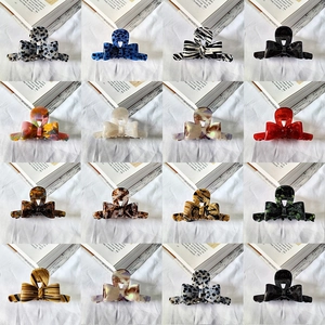 Molla per Capelli Francese Vintage in Acetato con Fiocco Grande Clip a Squalo Accessorio per Capelli Fatto a Mano per Donna Festa