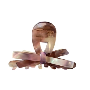 Eleganter französischer Acetats-Haarclip in Schleifenform mit Farbverlauf in Lila
