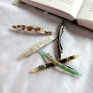 Five-color acetate leopard print hair clips set with minimalist French spring clips