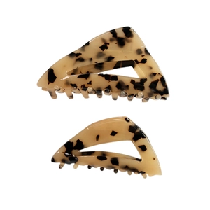 Pince à cheveux triangle creux minimaliste à motif écaille de tortue lot de 2